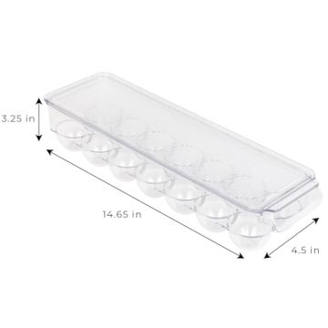 Smart Design Stackable Egg Holder Bin for Fridge