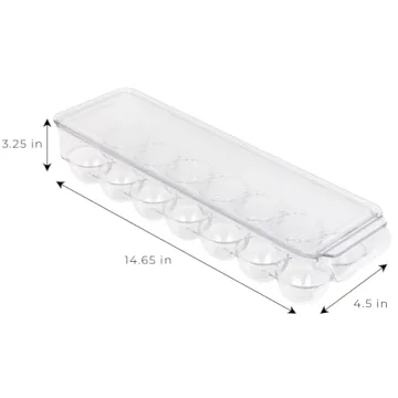 Smart Design Stackable Egg Holder Bin for Fridge