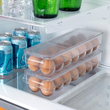 Smart Design Stackable Egg Holder Bin for Fridge