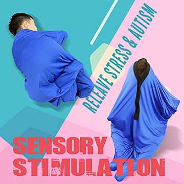 Novelty Place Dynamic Stretch Body Socks Kid's Sensory Socks, Improve Sensory Processing Socks for Children with Autism, ADHD-Fits Children 38-45" Height,6-9 Years-Blue