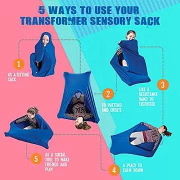 Novelty Place Dynamic Stretch Body Socks Kid's Sensory Socks, Improve Sensory Processing Socks for Children with Autism, ADHD-Fits Children 38-45" Height,6-9 Years-Blue