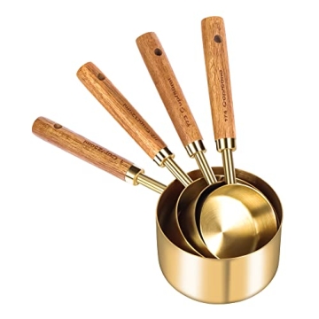 GuDoQi Gold Measuring Cups and Spoons Set of 8