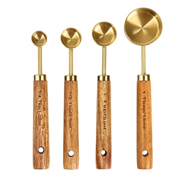GuDoQi Gold Measuring Cups and Spoons Set of 8