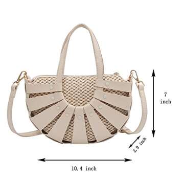 Chic Off-White LingChuang Women's Woven Straw Bag