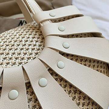 Chic Off-White LingChuang Women's Woven Straw Bag