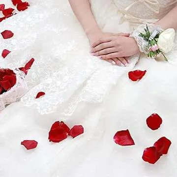 DoraMagic Dried Red Rose Petals 1.75oz/50g, Real Natural Dried Rose Petals for Bath, Soap Making, Candle Making, Wedding, Confetti, DIY Crafts, Non Edible (Red)