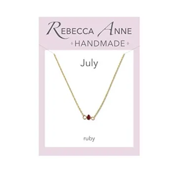 Handmade Gold July Birthstone Choker Necklace, 14 Inches - Ruby, 14k Gold Fill - Birthday Gift, Pres...