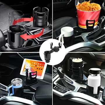 Humview Cup Holder Expander for car 2 in 1 Multifunctional Car Cup Holder Extender Adapter with Adju...