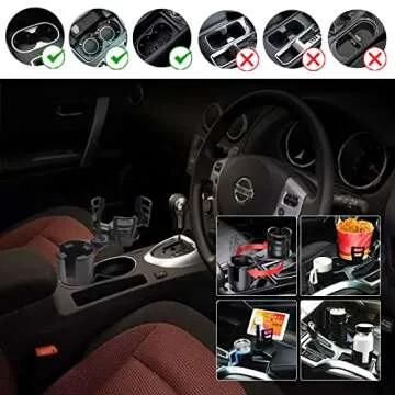 Versatile Car Cup Holder Expander for Large Bottles