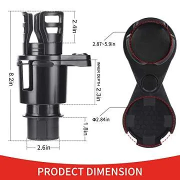 Versatile Car Cup Holder Expander for Large Bottles