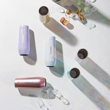 Corkcicle Stemless Flute, Triple Insulated Stainless Steel, Easy Grip, Non-slip Bottom, Keeps Beverages Chilled for 9 Hours, Rose Metallic, 7 oz