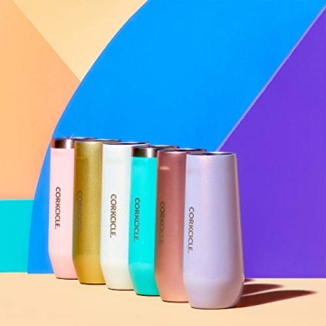 Corkcicle Stemless Flute, Triple Insulated Stainless Steel, Easy Grip, Non-slip Bottom, Keeps Beverages Chilled for 9 Hours, Rose Metallic, 7 oz