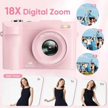 Stylish 4K Vlogging Camera with 50MP and Flip Screen