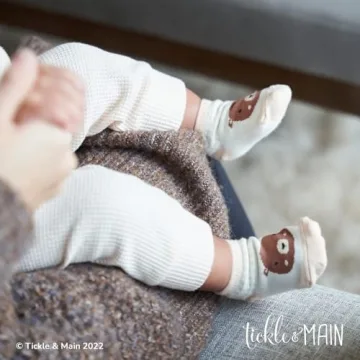 Tickle & Main Woodland Forest Friends Baby Book - 5-Piece Set for Infants 0-12 Months - Includes Storybook and 4 Pairs of Animal Socks - Forest Theme Baby Stuff