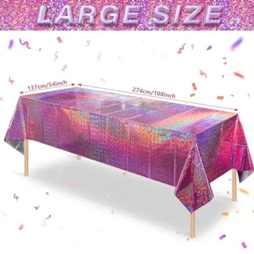 FunnyPars Pink Iridescent Table Cloths for Parties