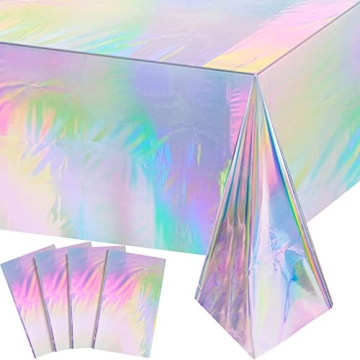 FunnyPars Pink Iridescent Table Cloths for Parties