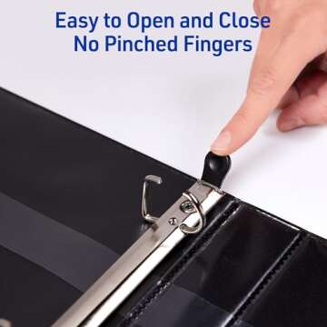 Avery Heavy-Duty View 3 Ring Binder, 1 Inch One Touch EZD Rings, 275-Sheet Capacity, 1.4 Inch Wide Spine, Customizable Clear Cover and Spine, 1 White Binder (79199)