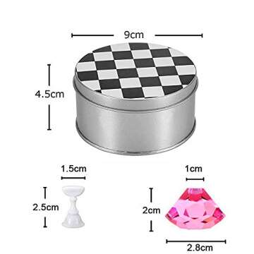 Nail Art Tips Holder Practice Display Stand, Magnetic Stuck Crystal Nail Art Holder, Chessboard Nail...