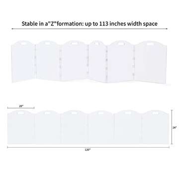 Dog Gate for The House, Clear Acrylic Pet Gate for Dogs, Freestanding Dog Gates for Doorways, Folding Free Standing Puppy Doggy Cat Fence for Inside, Dog Barriers for Home 6 Panel