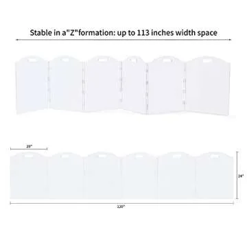 Dog Gate for The House, Clear Acrylic Pet Gate for Dogs, Freestanding Dog Gates for Doorways, Folding Free Standing Puppy Doggy Cat Fence for Inside, Dog Barriers for Home 6 Panel