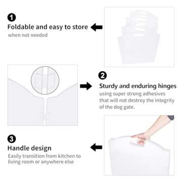 Dog Gate for The House, Clear Acrylic Pet Gate for Dogs, Freestanding Dog Gates for Doorways, Folding Free Standing Puppy Doggy Cat Fence for Inside, Dog Barriers for Home 6 Panel