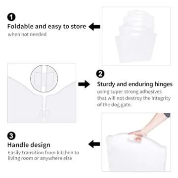 Dog Gate for The House, Clear Acrylic Pet Gate for Dogs, Freestanding Dog Gates for Doorways, Folding Free Standing Puppy Doggy Cat Fence for Inside, Dog Barriers for Home 6 Panel