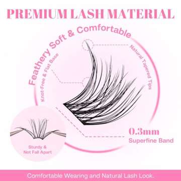 CALAILIS Lash Clusters DIY Lash Extensions 96Pcs D Curl Cluster Lashes Natural Look Eyelash Clusters...