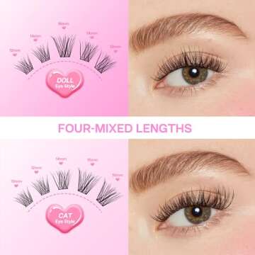 CALAILIS 96Pcs Cluster Lashes DIY Eyelash Extensions