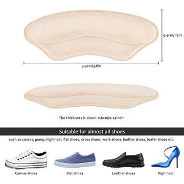Heel Pads Insert Cushion for Men and Women, Shoes That are Too Big, Inserts Grips Liner, and high He...