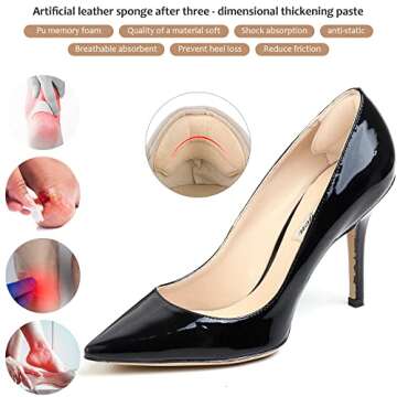 Heel Pads Insert Cushion for Men and Women, Shoes That are Too Big, Inserts Grips Liner, and high Heel Protector Prevents Heel Slip, blisters, and Loose Shoe Filler (Pale Apricot+Black)
