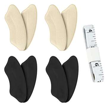 Heel Pads Insert Cushion for Men and Women, Shoes That are Too Big, Inserts Grips Liner, and high Heel Protector Prevents Heel Slip, blisters, and Loose Shoe Filler (Pale Apricot+Black)