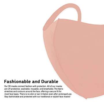 Burro Light Weight Unisex Adult Fashion Face Covering, Reusable, Dust Proof, Washable, Cool 5 Mixed Colors (Set of 5)