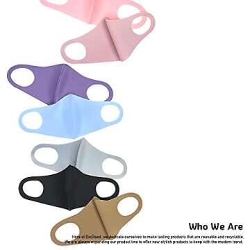 Burro Light Weight Unisex Adult Fashion Face Covering, Reusable, Dust Proof, Washable, Cool 5 Mixed Colors (Set of 5)