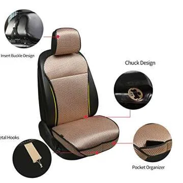 Auto Newer Luxury Breathable Car Seat Cover for All Seasons