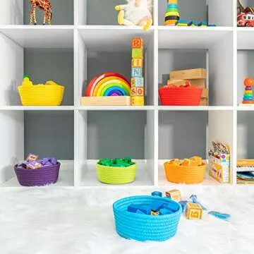 Focus Toys Rainbow Storage Basket Set for Kids - 6pcs