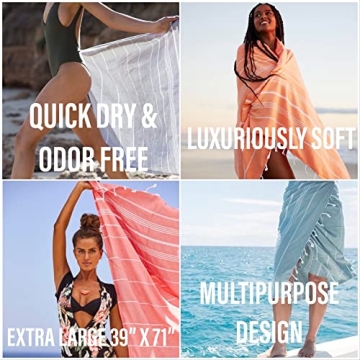 Oversized Turkish Beach Towels Quick Dry Sand Free Lightweight