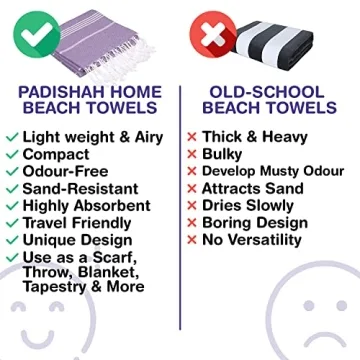 Oversized Turkish Beach Towels Quick Dry Sand Free Lightweight