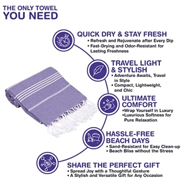 Oversized Turkish Beach Towels Quick Dry Sand Free Lightweight