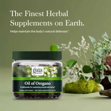Gaia Herbs Oil of Oregano - Immune and Antioxidant Support Supplement to Help Sustain Overall Well-Being - with Oregano Oil, Carvacrol, and Thymol - 180 Vegan Liquid Phyto-Capsules (90-Day Supply)