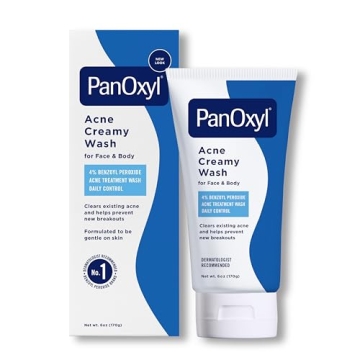 PanOxyl 4% Benzoyl Peroxide Cleanser, 6 Ounce for Acne