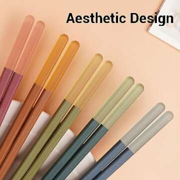 Random Mood Chopsticks Reusable Dishwasher Safe, Cooking Chopsticks, Korean Japanese Chinese Chopsti...