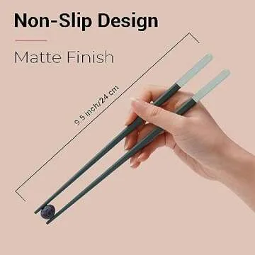 Random Mood Chopsticks Reusable Dishwasher Safe, Cooking Chopsticks, Korean Japanese Chinese Chopsticks, Fiberglass Chopsticks, Cute Chopsticks, Non-Slip, Ice Fog Multi Color, 5 Pairs, 9.5in/24cm