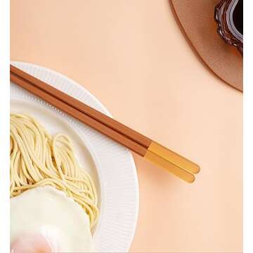 Random Mood Chopsticks Reusable Dishwasher Safe, Cooking Chopsticks, Korean Japanese Chinese Chopsticks, Fiberglass Chopsticks, Cute Chopsticks, Non-Slip, Ice Fog Multi Color, 5 Pairs, 9.5in/24cm