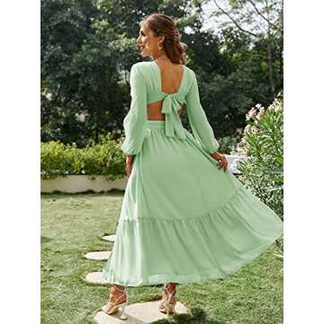 BerryGo Women's Cut Out Floral Flowy Maxi Dress