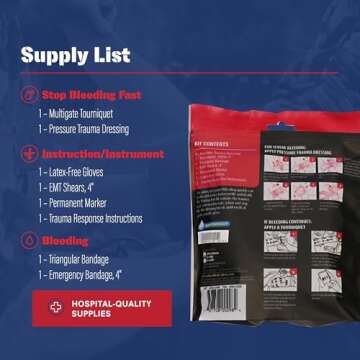 Adventure Medical Kit Trauma Pak III - Medical First Aid Kit - Emergency Trauma Kit with Trauma Bandage, Tourniquet, Trauma Guide & More - Compact First Aid Kit for Wound Care