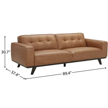 Rivet Bigelow Modern Leather Sofa for Comfortable Living