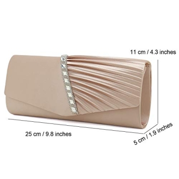 Stylish CHARMING TAILOR Crystal Satin Evening Handbag