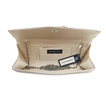 Stylish CHARMING TAILOR Crystal Satin Evening Handbag