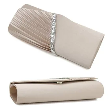 Stylish CHARMING TAILOR Crystal Satin Evening Handbag