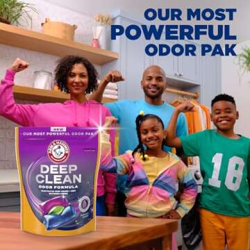 ARM & HAMMER Deep Clean Odor Formula Laundry Detergent Power Paks, 44 ct.